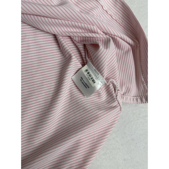 PETER MILLAR Summer Comfort STRIPED Pink & Wht Sz L Golf Business Casual - Picture 5 of 9